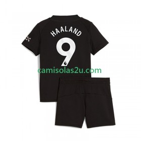 Camisolas de futebol Manchester City Erling Haaland 9 Criança Equipamento Alternativa 2025/26 Manga Curta